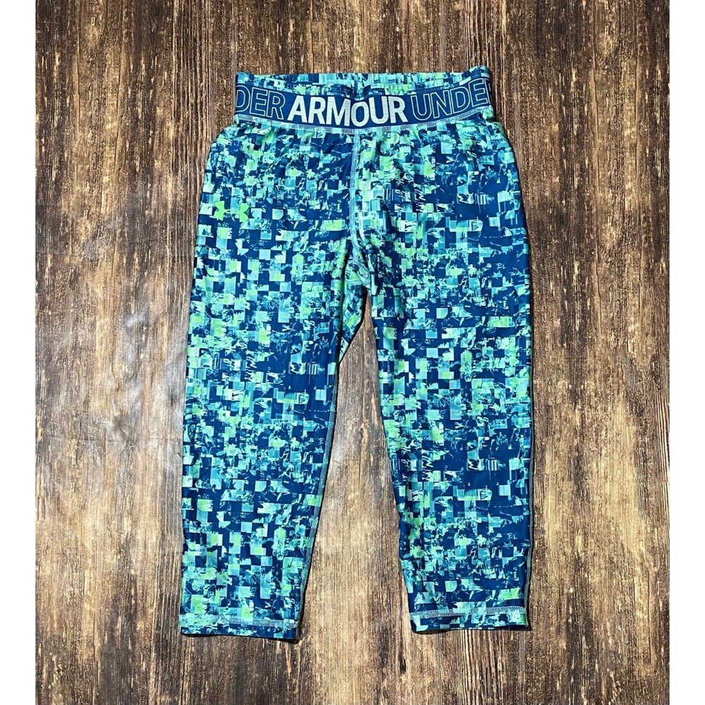 Girl's Youth Under Armour HeatGear Printed Capri Pants YLG